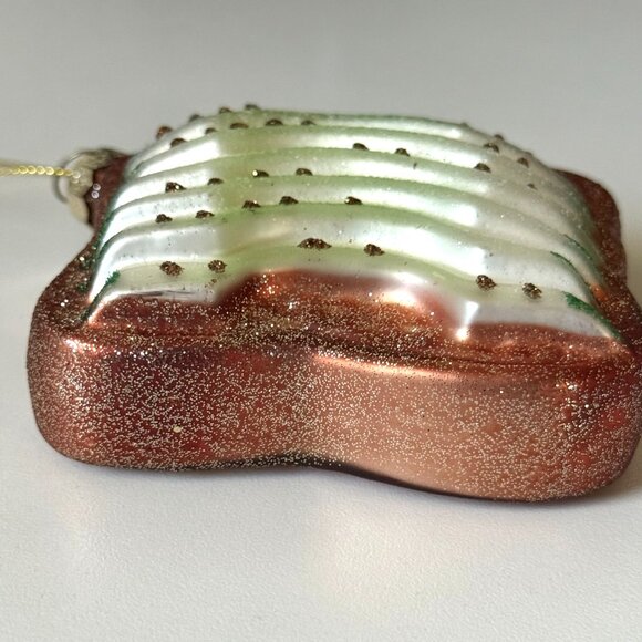 Christmas Holiday Ornament Glass Blown Old World vtg inspired avocado toast - Picture 6 of 13
